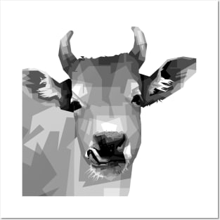 cow grayscale in WPAP Posters and Art